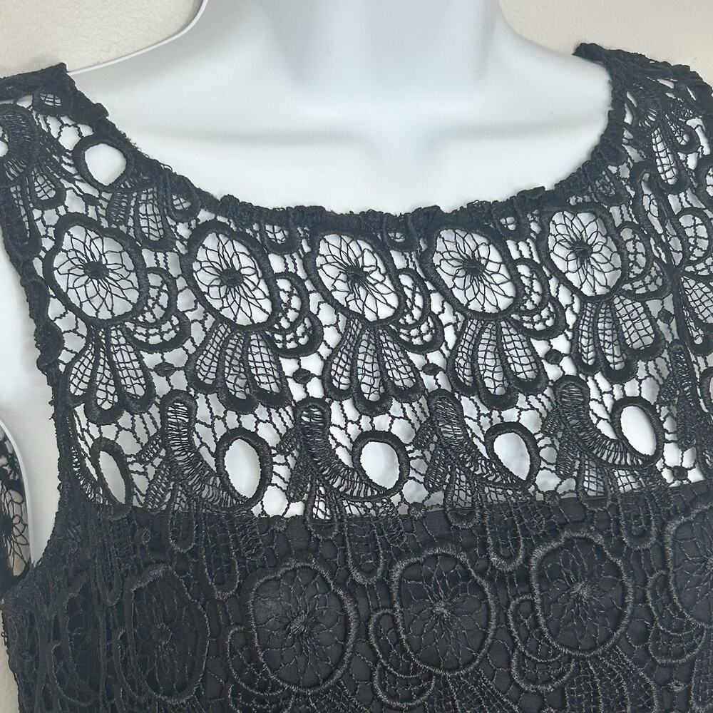 Black Lace Dress LBD Size 4 Sleeveless Sheath Layered Whimsygoth Y2K BB Dakota - Picture 3 of 11